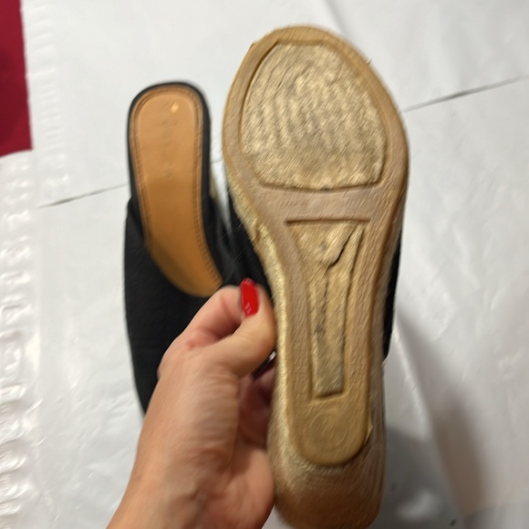 Sunisa BLACK tan Espadrille Wedge Sandals slip on 3.5”heel size 8 festival beach - Picture 6 of 10